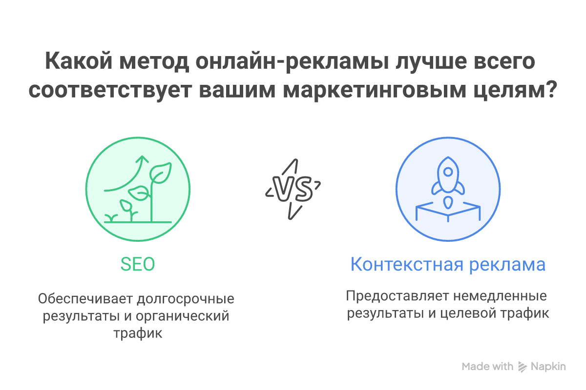 Сравнение SEO и контекстной рекламы