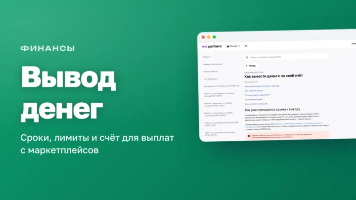 Вывод денег с WB и Ozon: сроки, лимиты и банковский счёт
